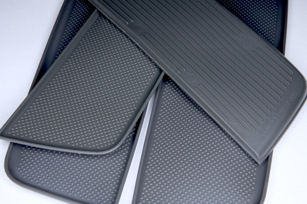 For VW T5, T5.1 NEW Door Pocket Inserts, Rubber, Door Liner Double Passenger (Dark Grey) Interior Styling ideal campervan gift