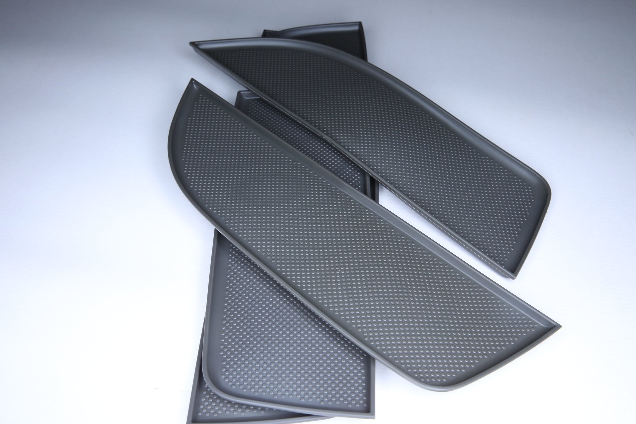 For VW T5, T5.1 NEW Door Pocket Inserts, Rubber, Door Liner (Dark Grey) Both Captains Seats Interior Styling Latest accessories