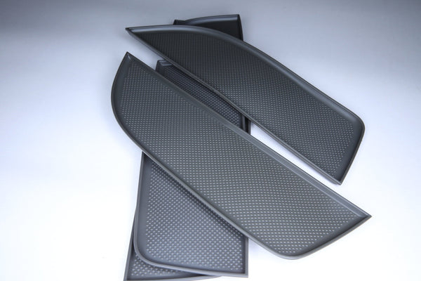 For VW T5, T5.1 NEW Door Pocket Inserts, Rubber, Door Liner Double Passenger (Dark Grey) Interior Styling ideal campervan gift