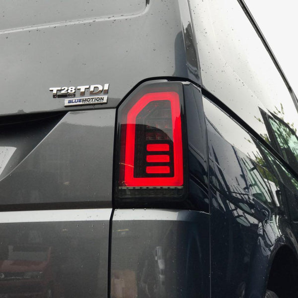 For VW T6 15-20 Transporter Tailgate LED Rear Lights Smoked | Van-X