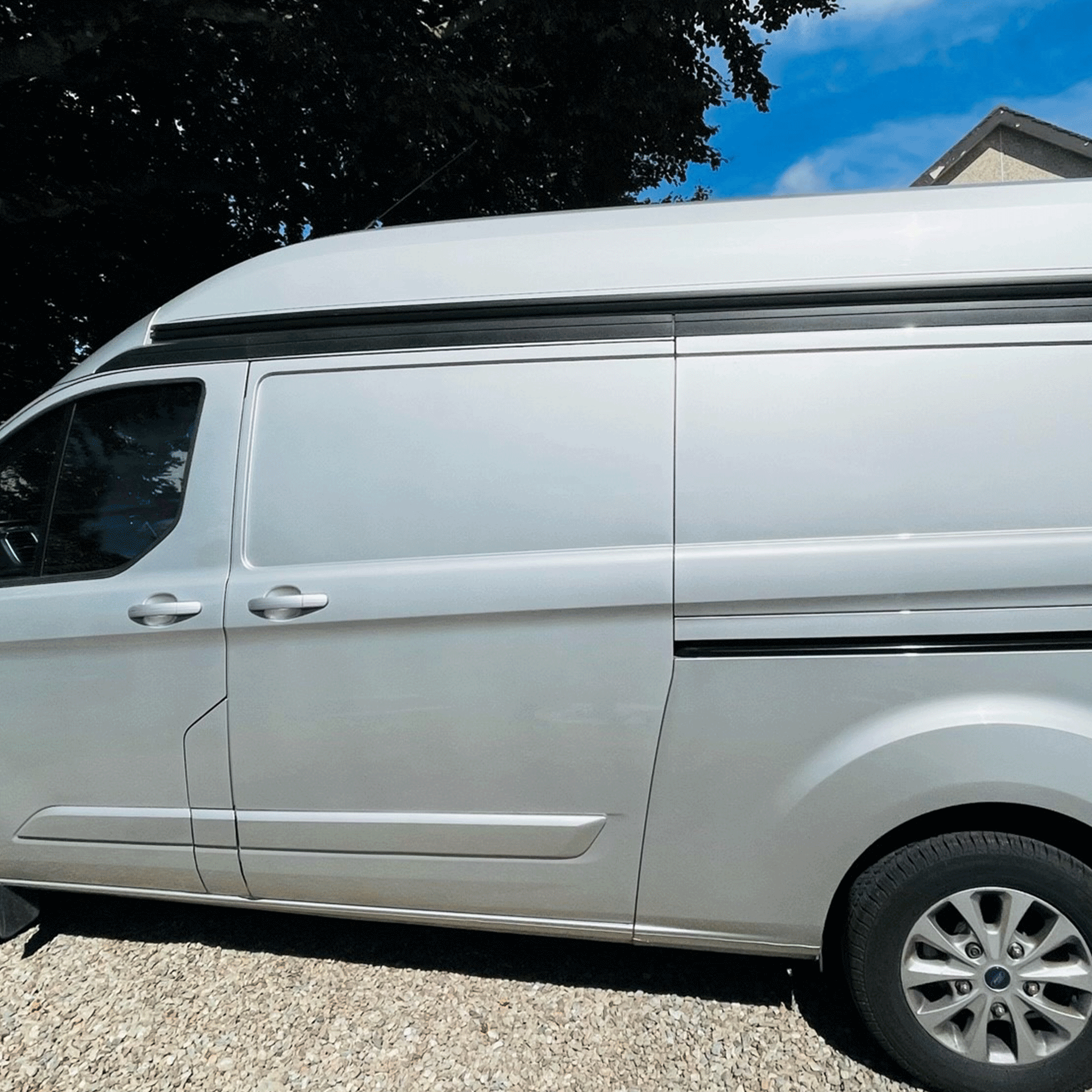 For Transit Custom High-Roof Black Awning Rail –Ideal for Campervan Drive-Away Awnings & Reimo Compatibility