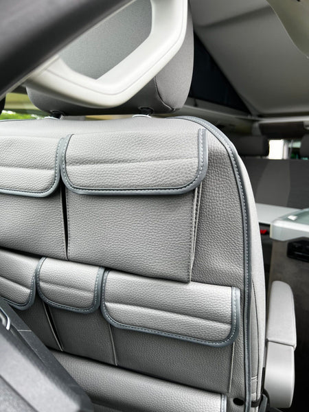 For VW California Ocean, Coast & Beach Campervan Single/Captains Seat Leatherette Back Seat Organiser Storage Solution
