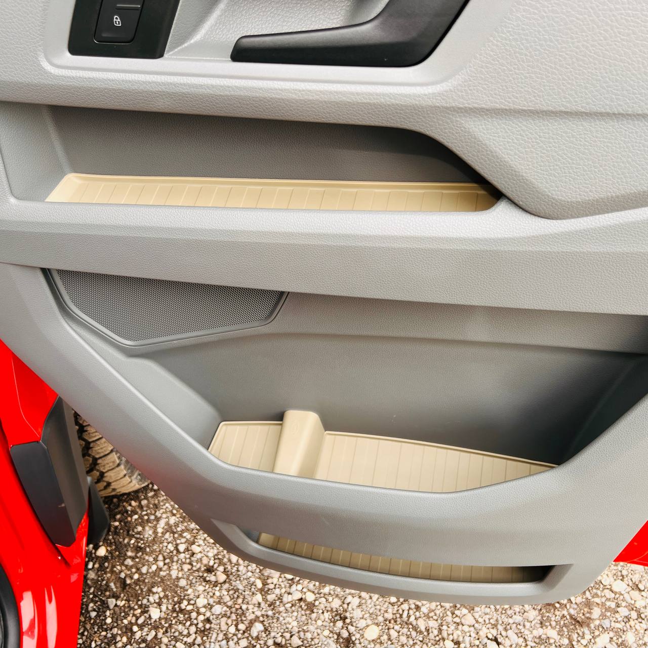 For VW Crafter New Shape Rubber Door Liner Pocket Inserts Grey