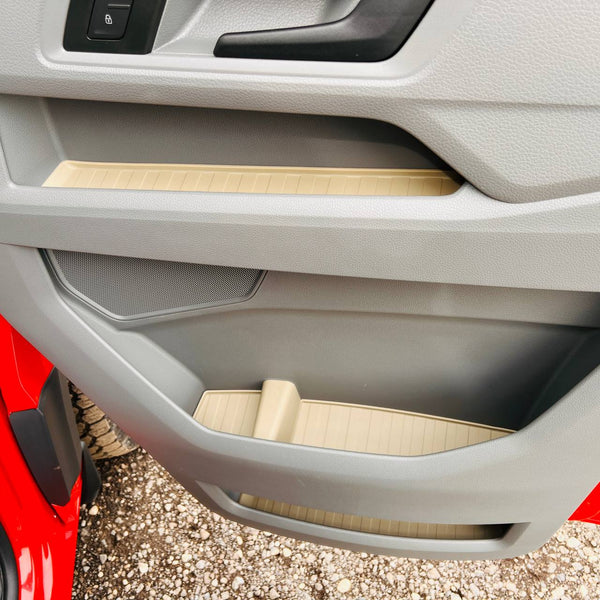 For VW Crafter New Shape Rubber Door Liner Pocket Inserts Grey