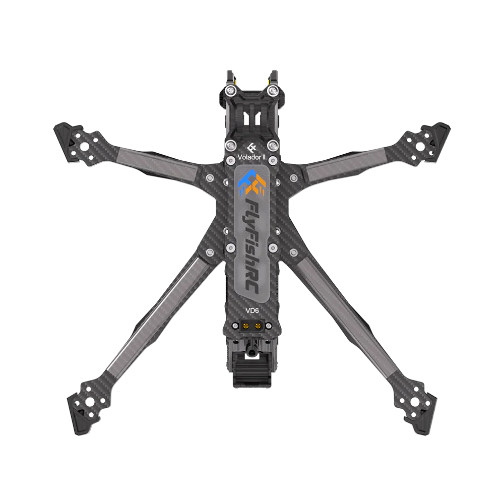 FlyFish RC Volador II VD6 O4 Deadcat FPV T700 Frame Kit (DJI O4 Pro Air Unit Version) with Black TPU Prints