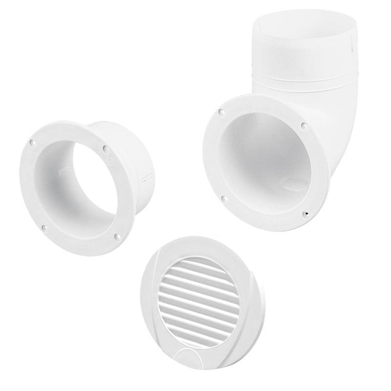 Ventilation Shaft 102 mm Grille Cover, White | 4Boats