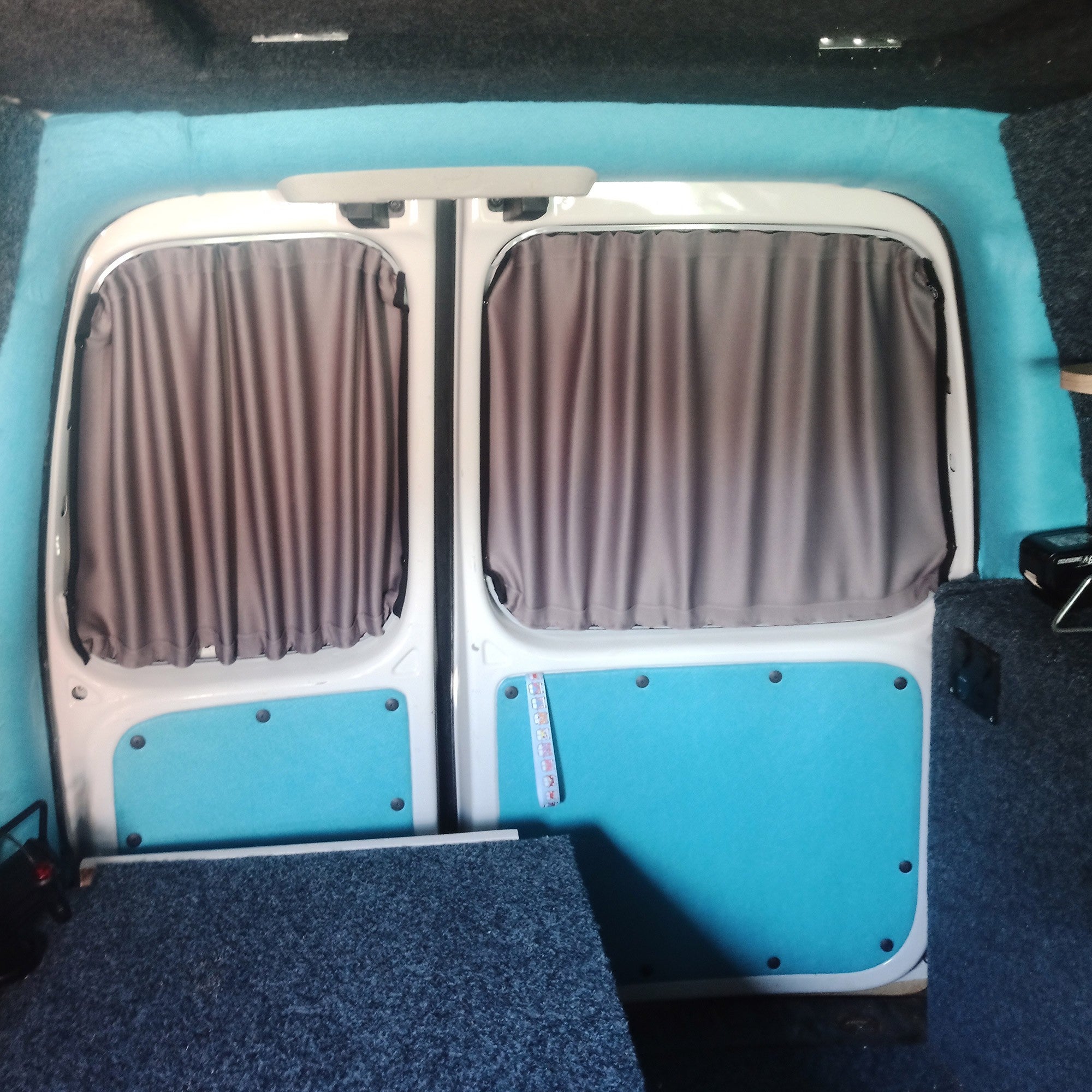 For VW Caddy Premium 1 x Barndoor Window Curtains Van-X