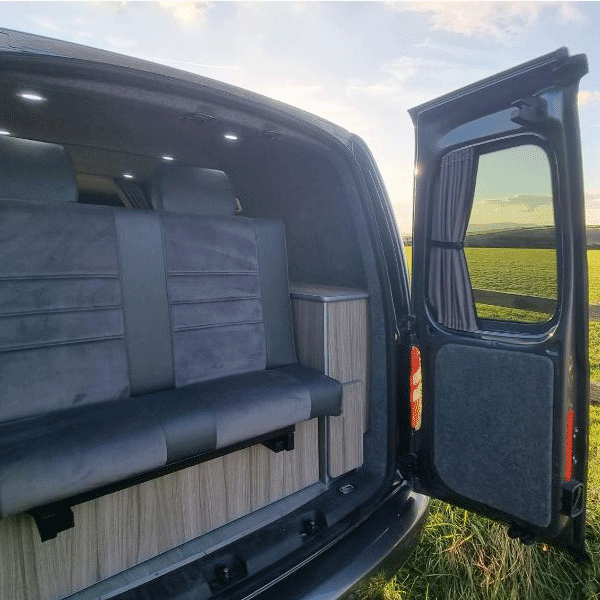 For VW Caddy Van Conversion Premium Window Curtains - Black/Grey - CREATE YOUR OWN BUNDLE! Van-X