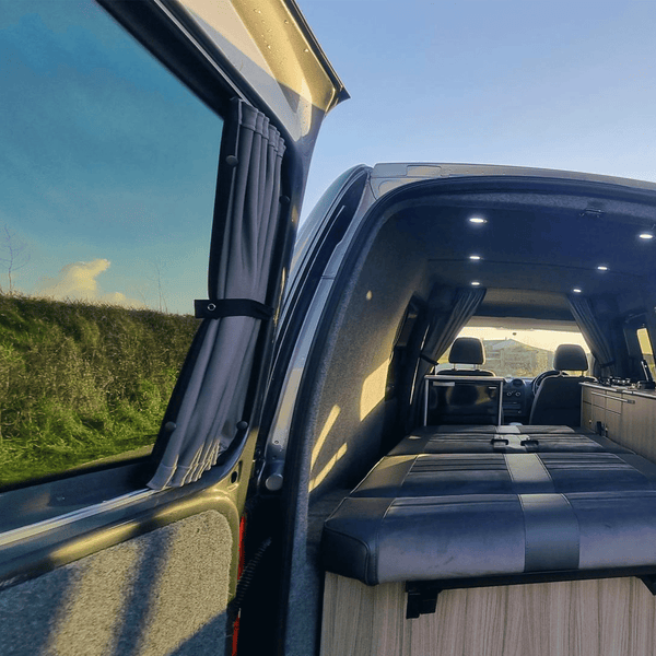 For VW Caddy Premium 1 x Barndoor Window Curtains Van-X