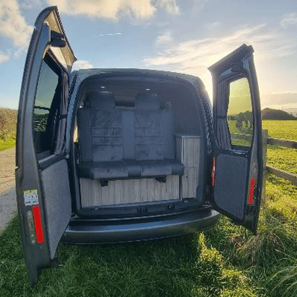 For VW Caddy Van Conversion Premium Window Curtains - Black/Grey - CREATE YOUR OWN BUNDLE! Van-X