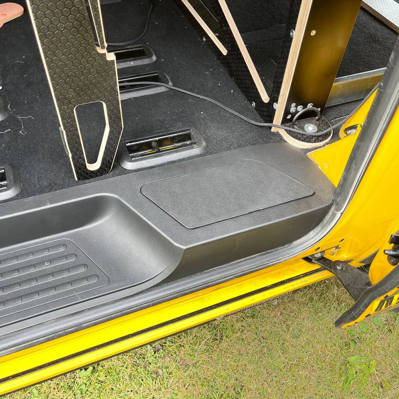 For VW T6.1 Transporter Side Loading Door Step V3 17mm Extra Deep with Storage Compartment (B-Grade)