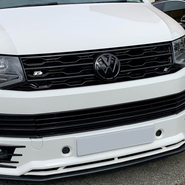 For VW T6 Front Grille R-Line (2 in 1) Badged/Badgeless - Gloss Black