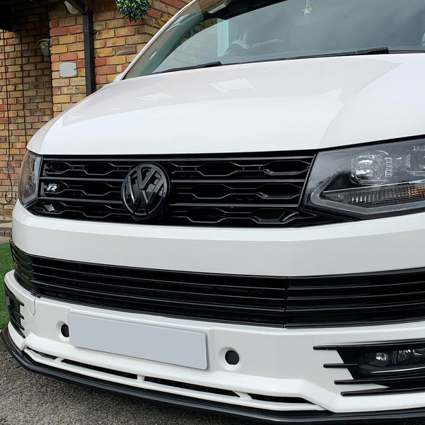 For VW T6 Front Grille R-Line (2 in 1) Badged/Badgeless - Gloss Black