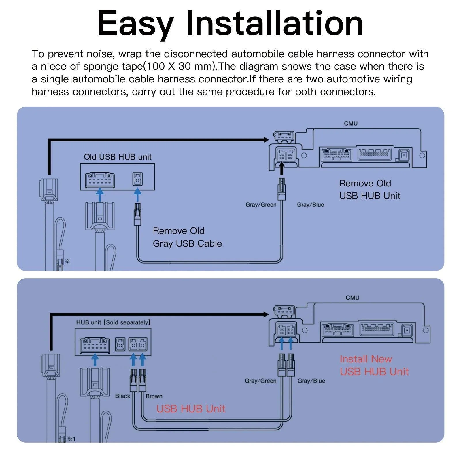 Wired/Wireless CarPlay Android Auto Adapter USB HUB for Mazda