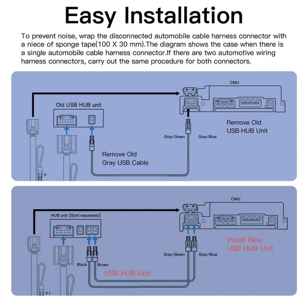Wired/Wireless CarPlay Android Auto Adapter USB HUB for Mazda
