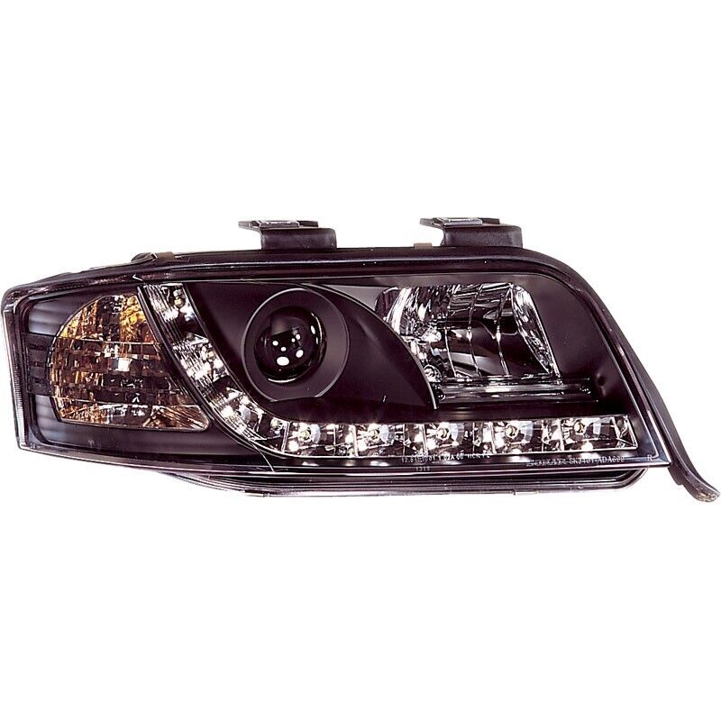 AS Pair LED DRL Lightbar H1 Headlights Audi A6 4B 01-04 Black S6 LHD