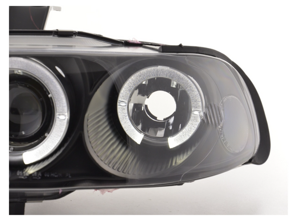 FK LED DRL Angel Eye Black headlights Honda Civic 4 MK4 4-dr 92-95 black LHD