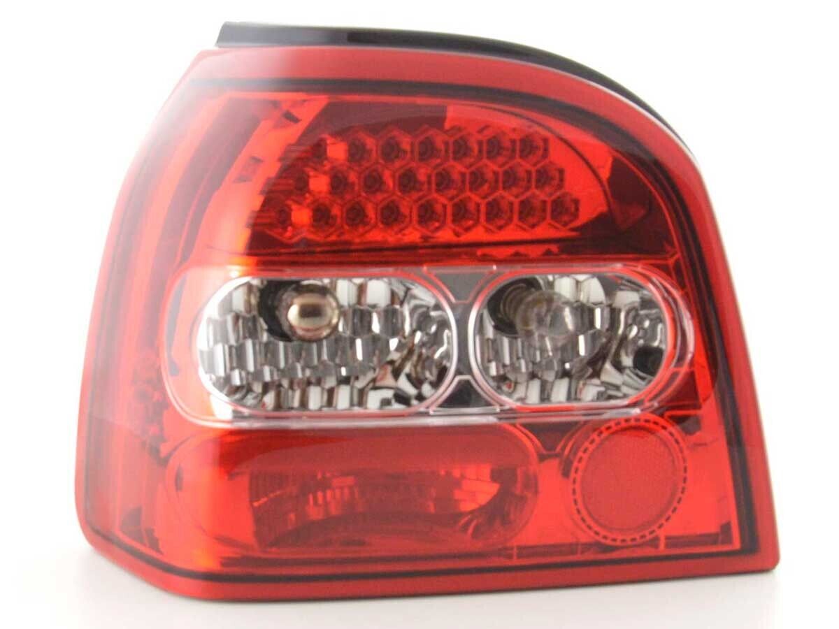 FK Pair Rear Lights VW Golf 3 MK3 1HXO 92-97 clear red crystal inc harnesses LHD