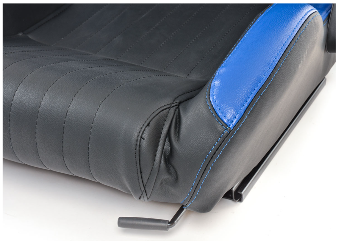 FK Universal Reclining Bucket Sportsitze Schwarz &amp; Blau Luxe Motorsport Edition