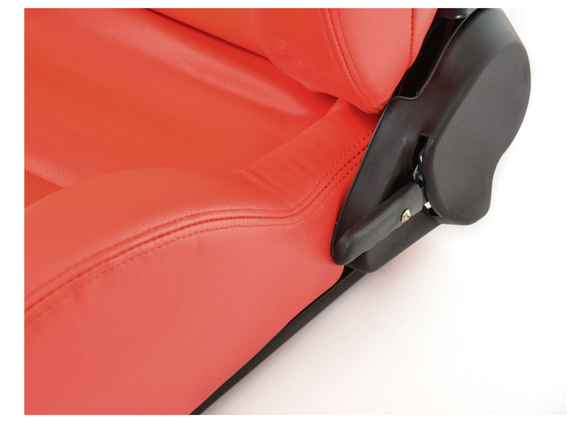 FK Pair Universal Bucket Sports Seats Red Syn Leather + slide runners