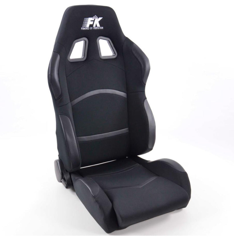 FK Pair Universal Recline & Fold Bucket Sports Seats Black HEATED