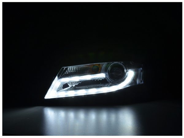 FK Pair LED DRL Lightbar Servo Headlights XENON Audi A4 B8 8K 08-12 Plug & Play S4 Chrome LHD