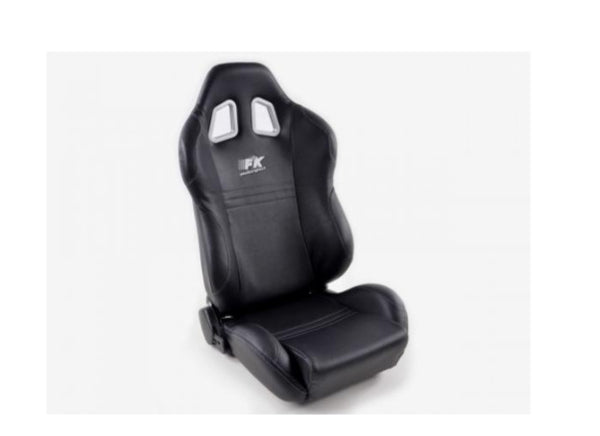 FK Pair Universal Reclining Bucket Motorsport Edition Seats - Black White Stitch