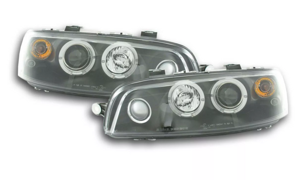 FK Pair LED DRL HALO headlights Fiat Punto 2 MK2 188 99-02 black LHD