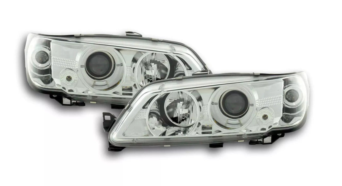 FK LED DRL Halo Headlights Peugeot 106 S1 1 MK1 93-63 Chrome