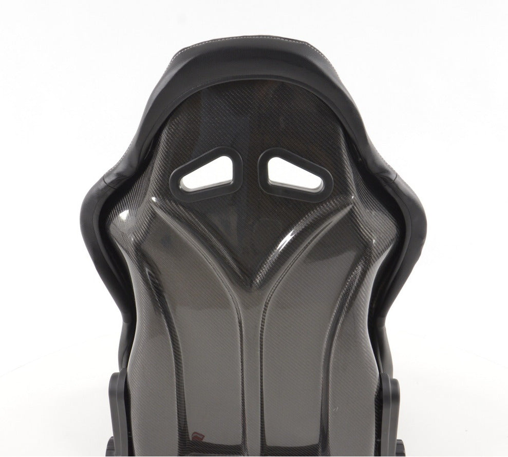 FK Set of 2 / a Pair of Universal Reclining Bucket Sports Seats - Carbon Back Shell Edition