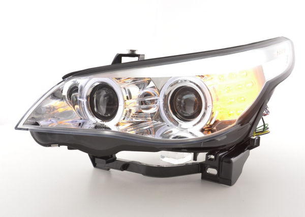 FK LED DRL XENON Halo headlights BMW 5-series E60 E61 05-07 Chrome LHD M5