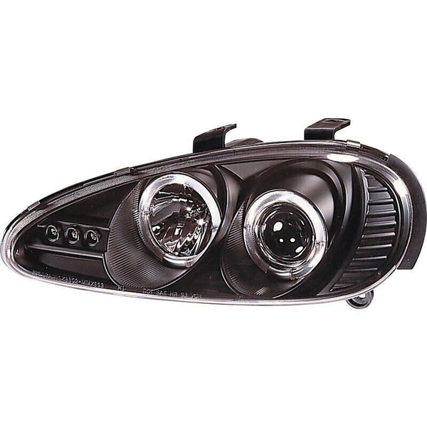 AS Pair LED DRL Halo Ring Eye Headlights Mazda MX-3 MX3 92-97 Black LHD