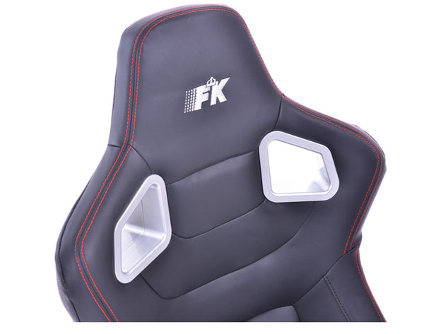 FK Universal Reclining Bucket Sports Seats - RS Carbon Fibre Black Red Stitch