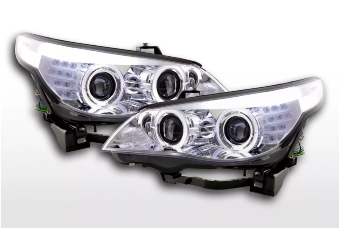 FK LED DRL XENON Halo-Scheinwerfer BMW 5er E60 E61 05-07 Chrom LHD M5