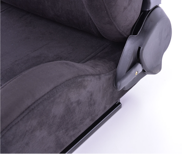 FK Pair of Universal Reclining Bucket Sports Seats - Deluxe Synthetic Suede / Alcantara Black Edition