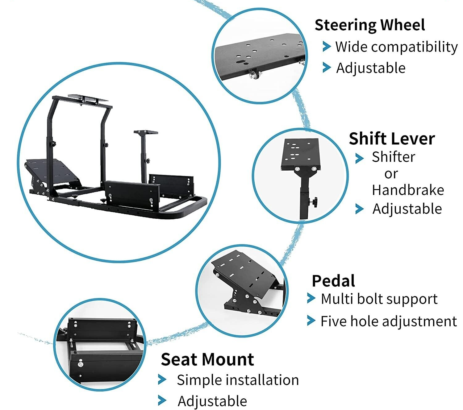 AZ Driving Game Sim Racing Frame Rig for Seat Wheel Pedals Xbox PS PC ...