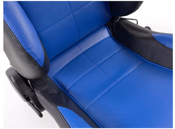 FK Universal Reclining Bucket Motorsports Seats - Blue Comfort Heated & Massage