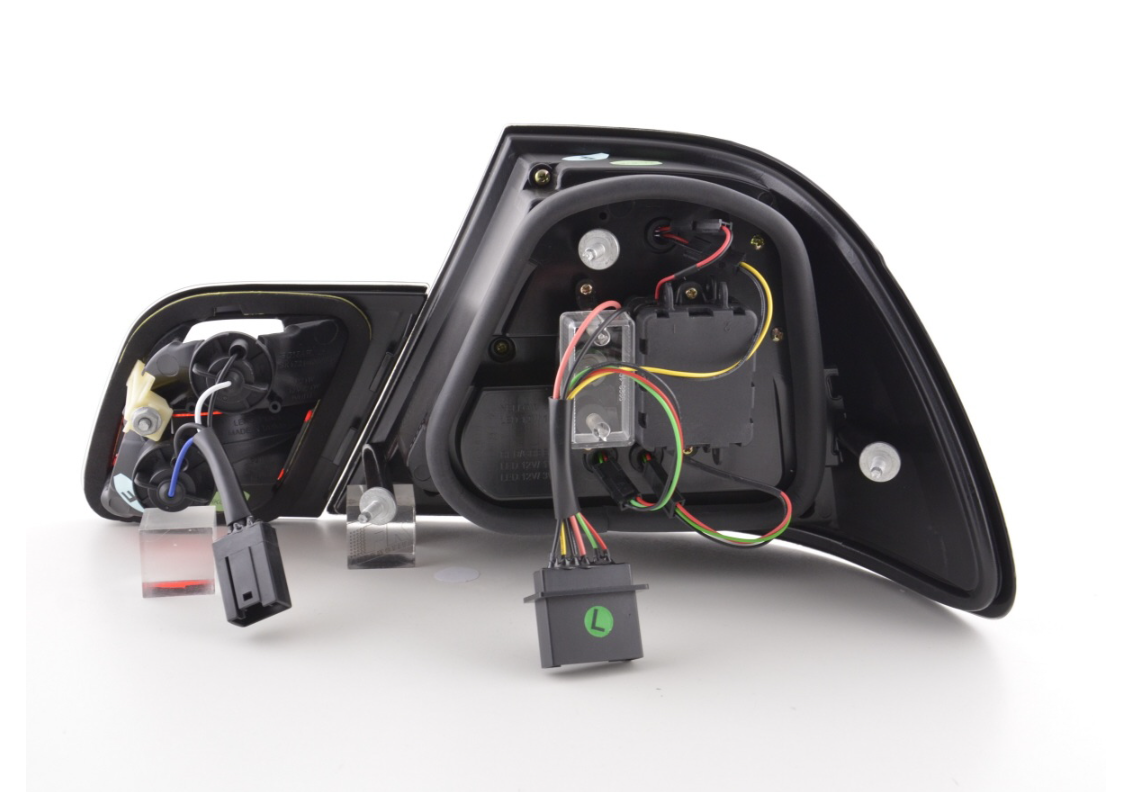 FK Paar LED-RÜCKLEUCHTEN Lichtleiste DRL BMW 3er E46 Coupé 99-02, schwarzer Rauch