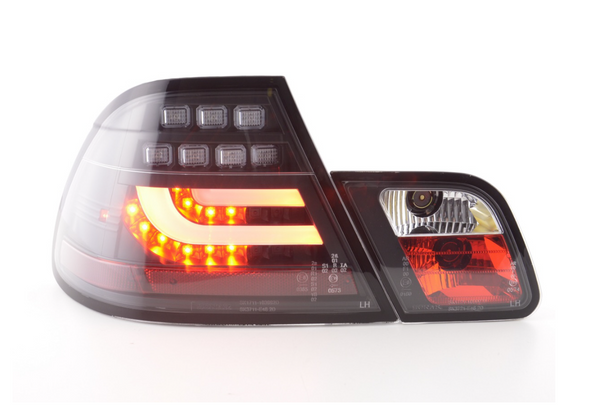 FK Pair LED REAR LIGHTS Lightbar DRL BMW 3-series E46 Coupe 99-02 black smoke