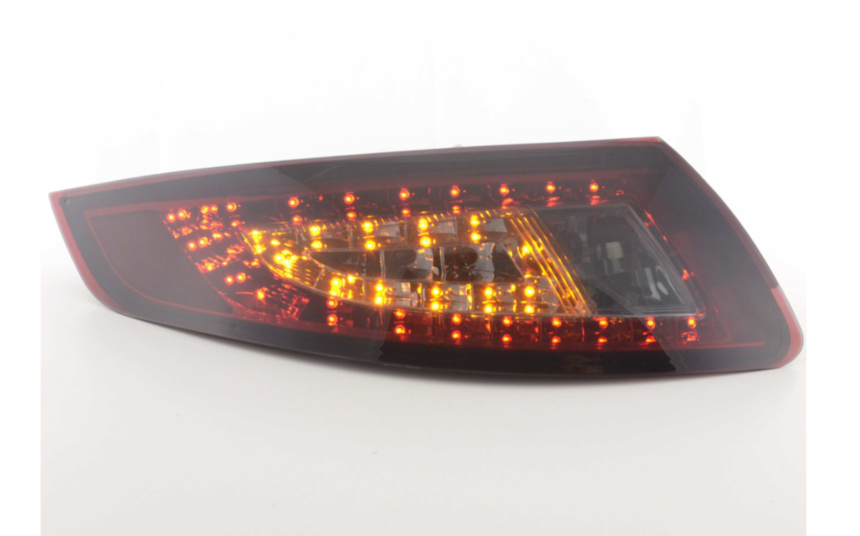 FK Pair LED DRL Lightbar Rear Lights Porsche 911 997 05-09 red black smoke GT Tail Lamps LHD