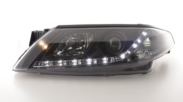 FK LED DRL Angel Eye Projector headlights Renault Laguna G 01-05 black LHD