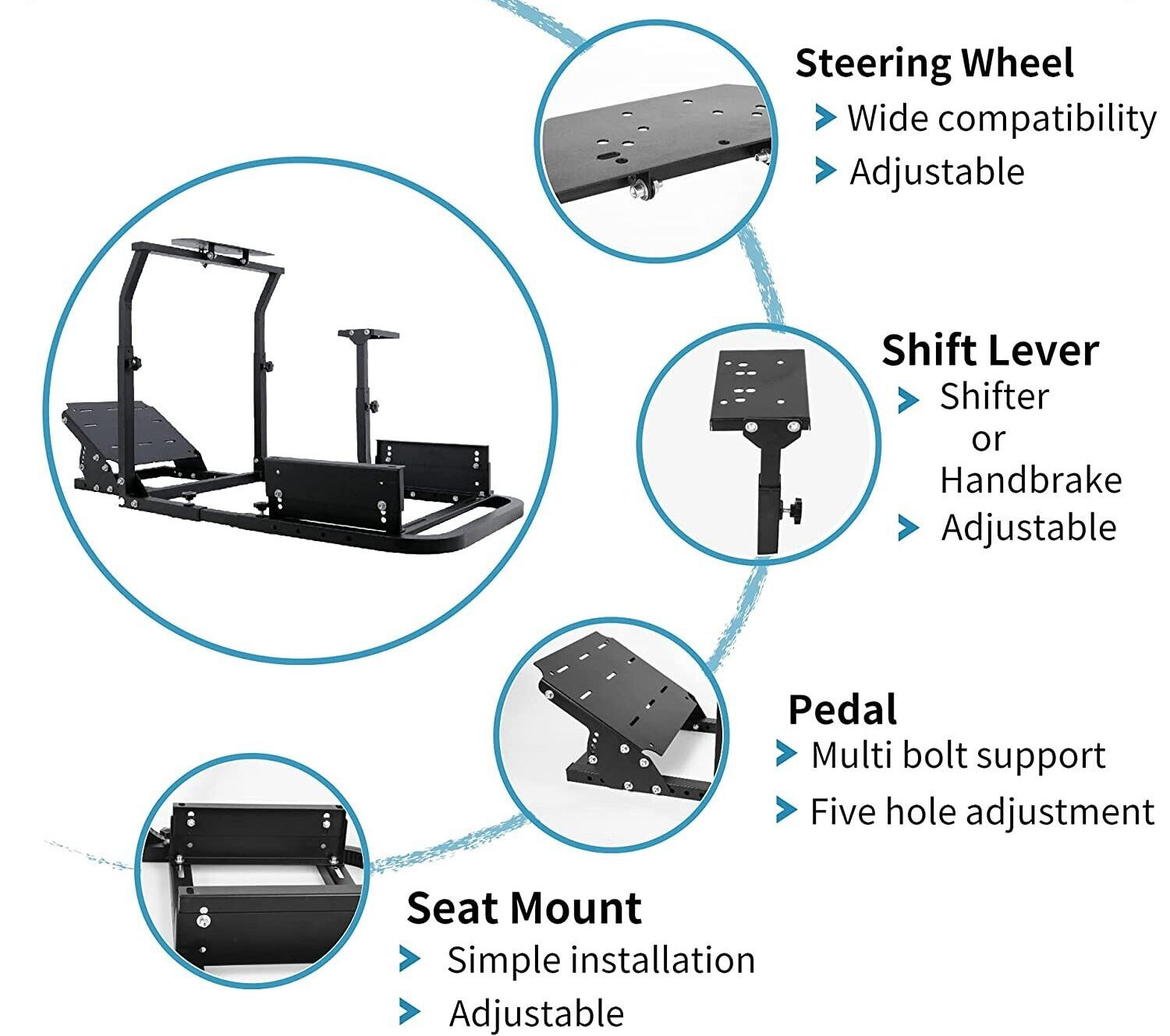 AZ Driving Game Sim Racing Frame Rig for Seat Wheel Pedals Xbox PS PC ...