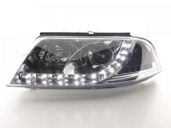 FK Set LED Lightbar Devil Halo Eye Headlights VW Passat B5 3BG 00-05 chrome LHD