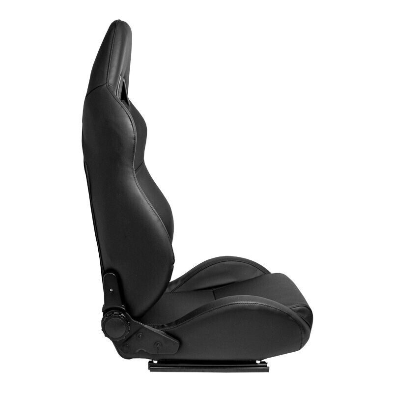 AS x1 Univ Synth Leather Recline Tilt Luxury Feel Bucket Seat Black inc slides