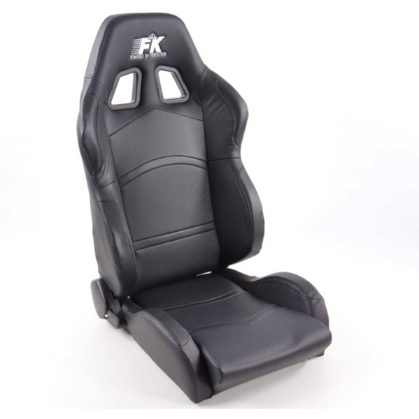 FK Pair Universal Reclining Bucket Sports Seats - Black Edition Synth Leather