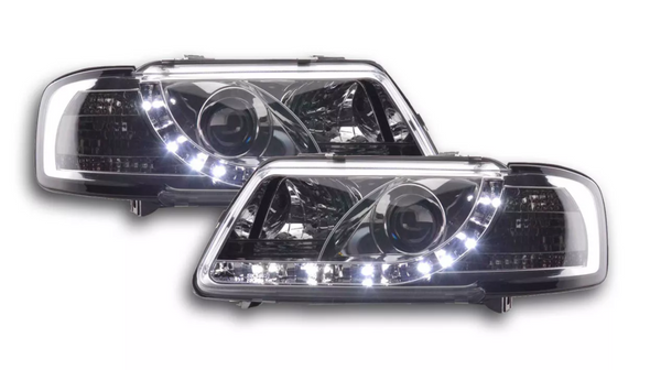 FK Set LED DRL Headlights Angel Eyes Halo Audi A3 8L 96-00 black S3 LHD