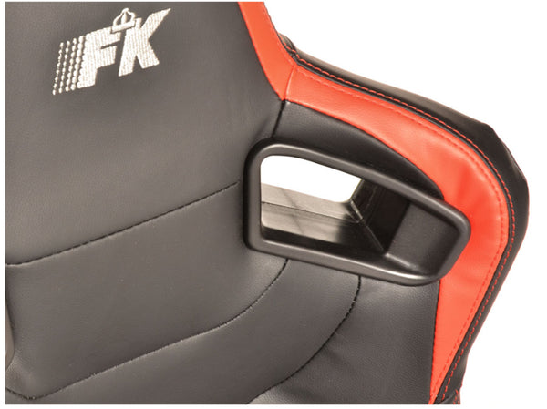 FK Pair Universal Reclining Bucket Sports Seats - Matte Carbon & Red Edition