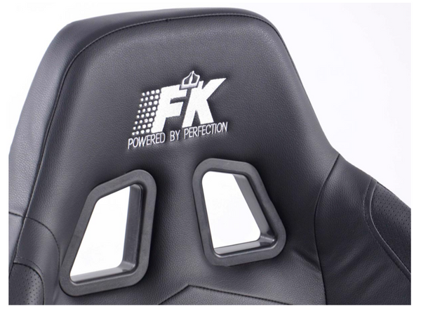 FK Pair Universal Reclining Bucket Sports Seats - Black Edition Synth Leather