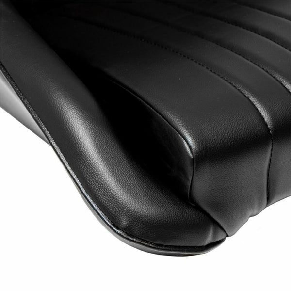 AS x1 Classic Car Retro Kit Sports Fixed Back Bucket Seat Black PVC inc slides