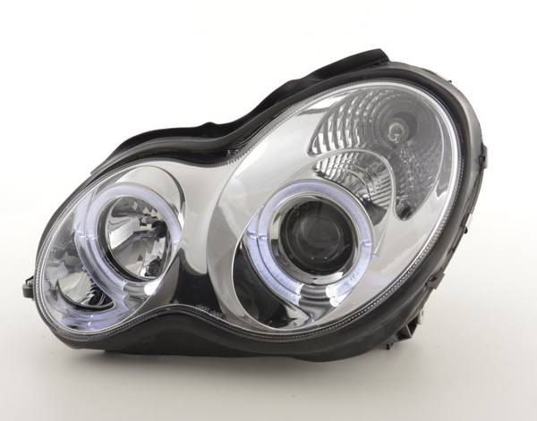 FK LED DRL Angel Eye Projector Headlight set Mercedes C-Class W203 00-07 RHD